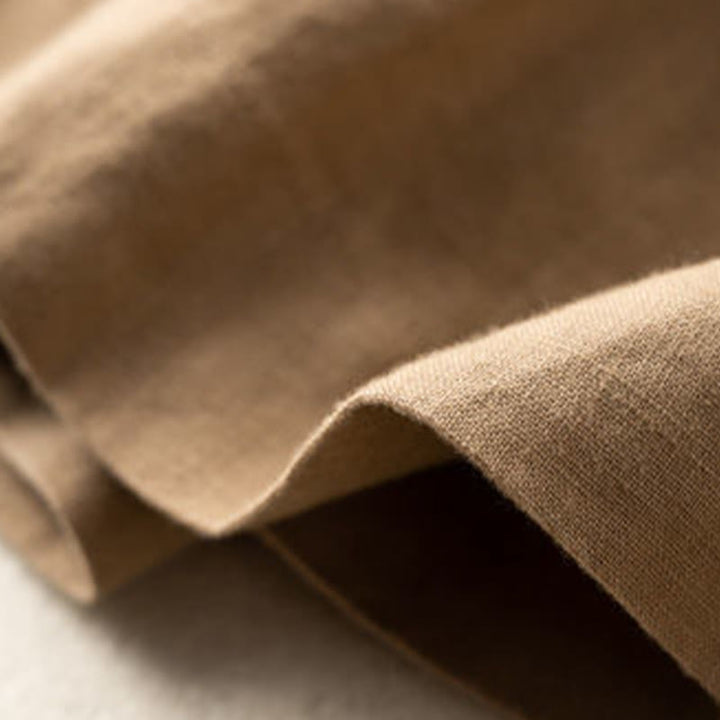 Buddha Stones Casual Solid Color Button Zipper Cotton Linen Women's Shorts With Pockets - image 18