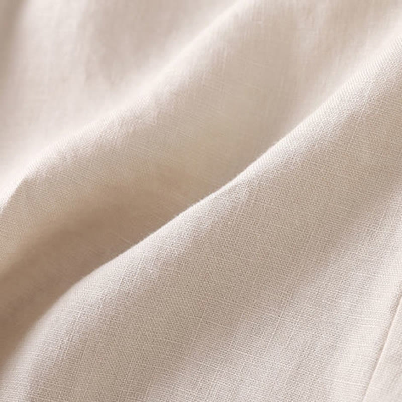 Buddha Stones Plain Color Button Zipper Cotton Women's Shorts With Pockets - image 12