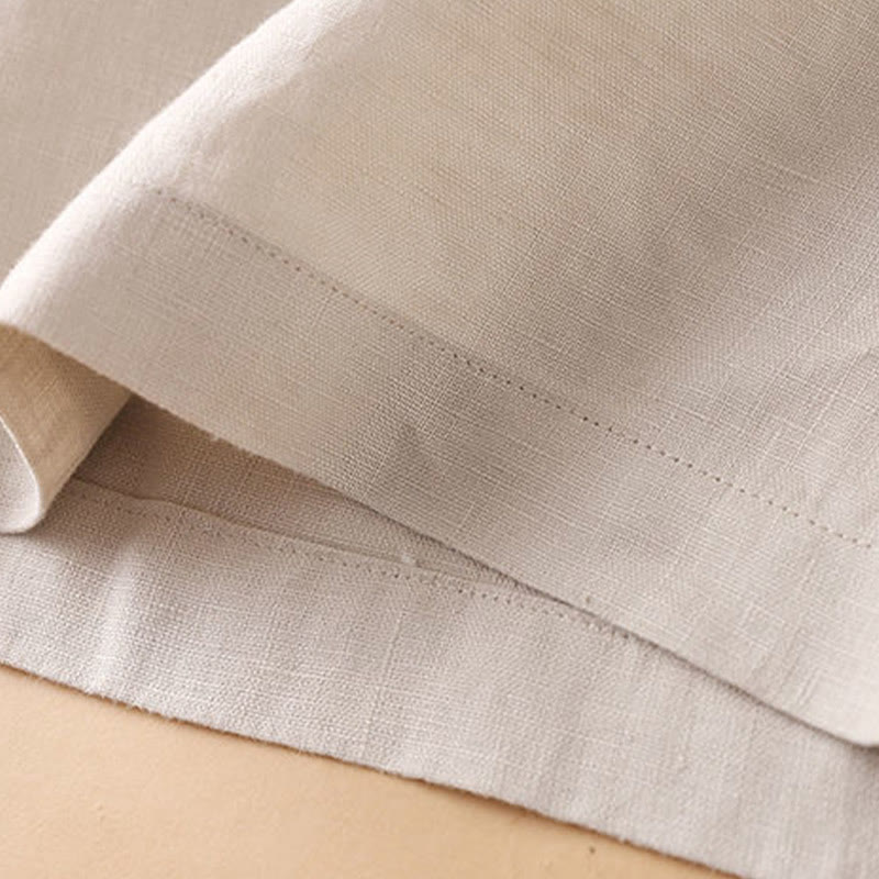 Buddha Stones Plain Color Button Zipper Cotton Women's Shorts With Pockets - image 13