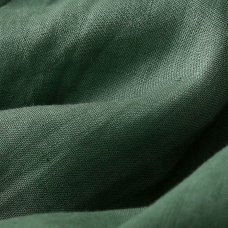 Buddha Stones Plain Color Pleated Zipper Button Cotton Linen Women's Shorts With Pockets - image 19