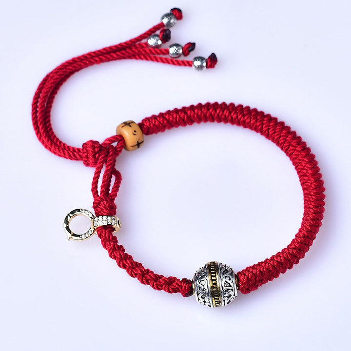 Buddha Stones Tibetan Red Rope Diamond Knot Luck Braided Bracelet