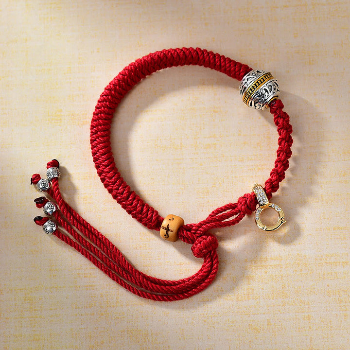 Buddha Stones Tibetan Red Rope Diamond Knot Luck Braided Bracelet