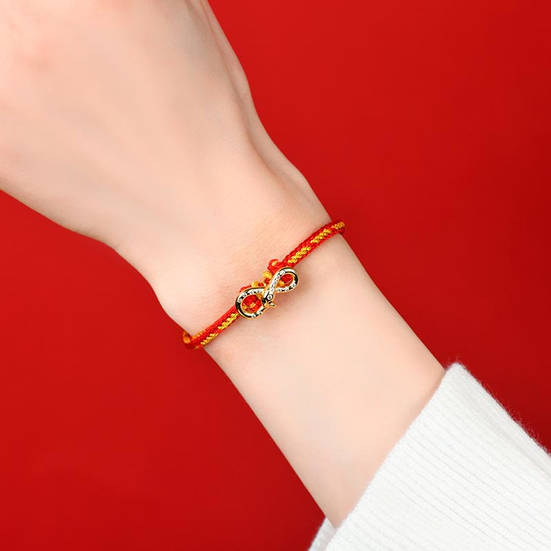 Buddha Stones Red String Mobius Strip Year Of The Snake Luck Braided Bracelet