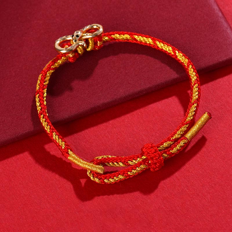 Buddha Stones Red String Mobius Strip Year Of The Snake Luck Braided Bracelet