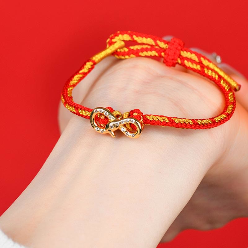 Buddha Stones Red String Mobius Strip Year Of The Snake Luck Braided Bracelet