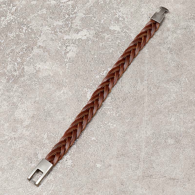 Buddha Stones Vintage Leather Braided Buckle Strength Bracelet - image 6