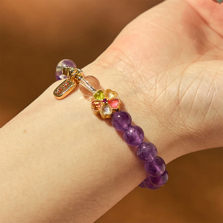 Buddha Stones "All the best for Calm and Wisdom" Amethyst Safe Bracelet Includes Gift Message Card - image 14