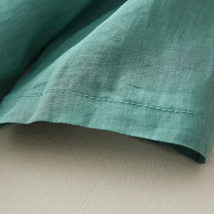 Buddha Stones Casual Women's Embroidery Plants Design Three Quarter Sleeve Cotton Linen Shirt - image 25