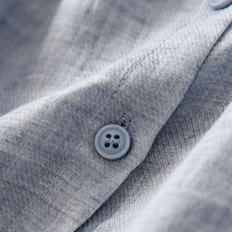 Buddha Stones Casual Embroidered Plant Stand Collar Design Three Quarter Sleeve Women's Cotton Linen Shirt - image 25