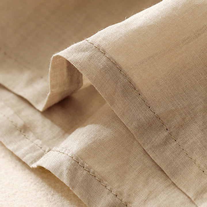 Buddha Stones Casual Women's Embroidered Flower V-neck Design Loose Half Sleeve Cotton Linen Shirt - image 17