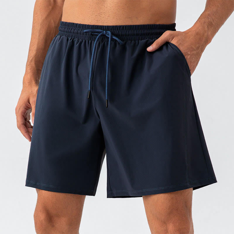 Buddha Stones Men's Casual Breathable Loose Nylon Quick Dry Sports Shorts With Pockets - MidnightBlue - US/UK/AU44，EU54 (2XL) - image 0