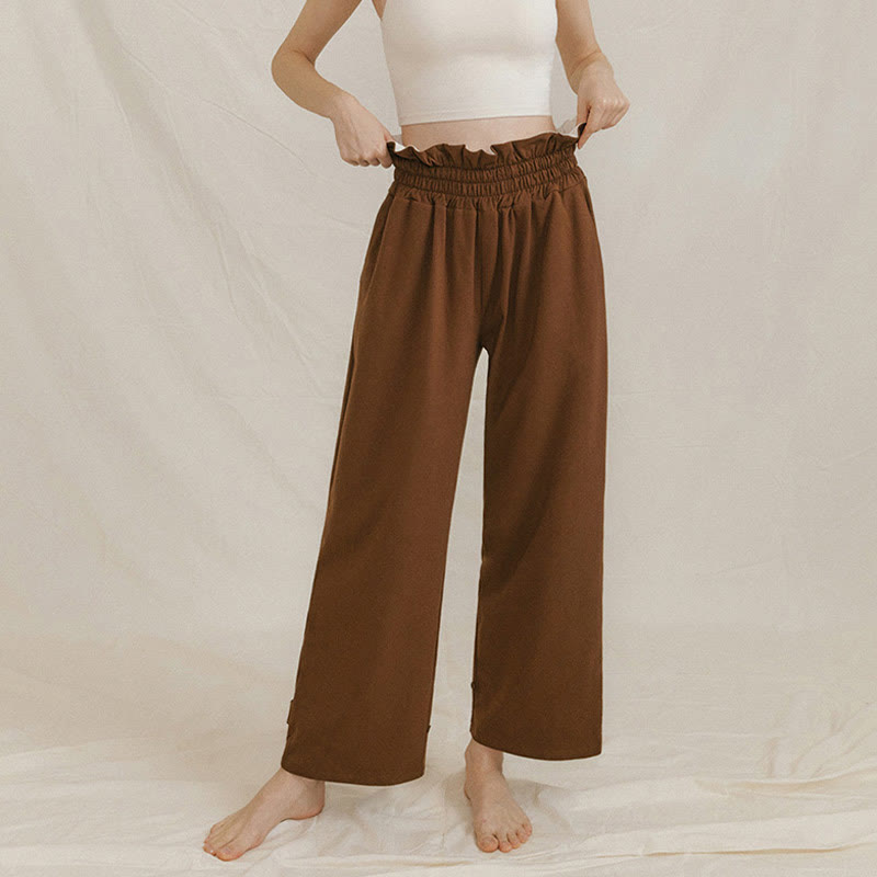 Buddha Stones Casual Buckle Loose Women's Spandex Pants With Pockets - image 3