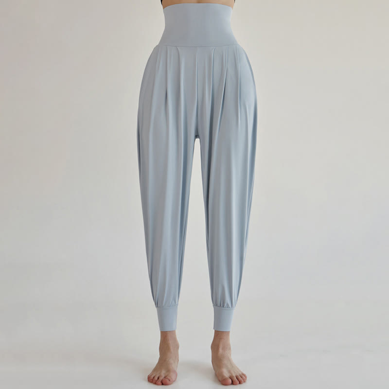 Buddha Stones Casual Plain High Waist Quick Drying Women's Leica Pants With Pockets - PowderBlue - US4，UK/AU8，EU36 (L) - image 9