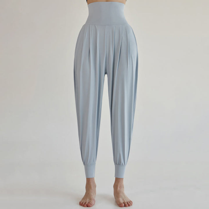 Buddha Stones Casual Plain High Waist Quick Drying Women's Leica Pants With Pockets - PowderBlue - US4，UK/AU8，EU36 (L) - image 9