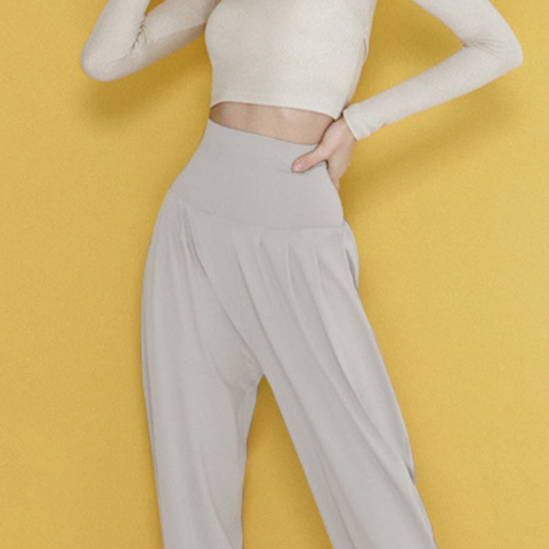 Buddha Stones Casual Plain High Waist Quick Drying Women's Leica Pants With Pockets - image 41