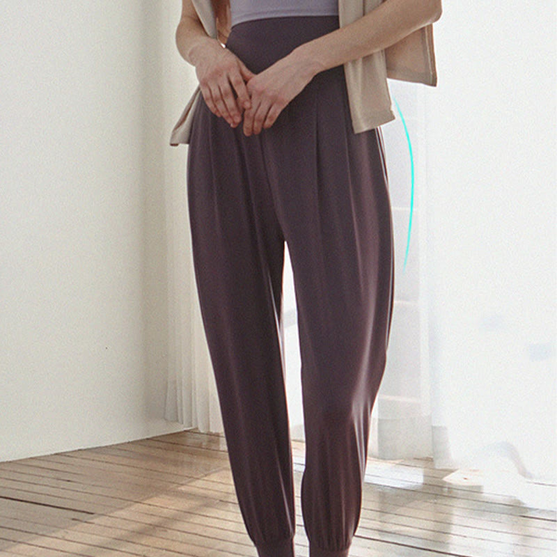 Buddha Stones Casual Plain High Waist Quick Drying Women's Leica Pants With Pockets - image 15