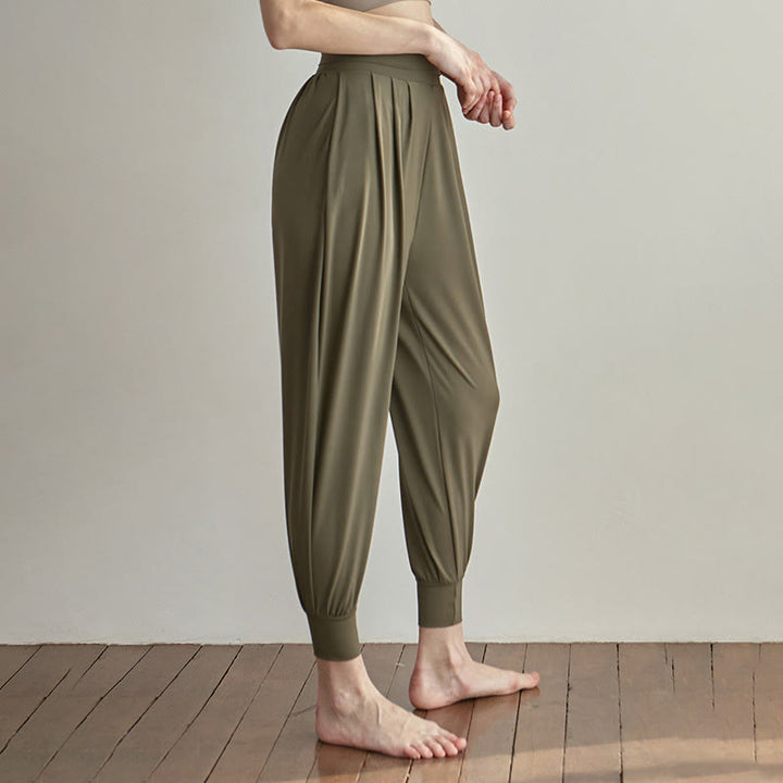 Buddha Stones Casual Plain High Waist Quick Drying Women's Leica Pants With Pockets - Olive - US4，UK/AU8，EU36 (L) - image 0