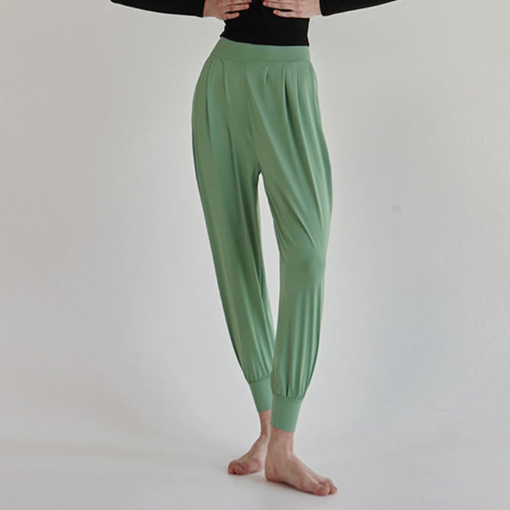 Buddha Stones Casual Plain High Waist Quick Drying Women's Leica Pants With Pockets - image 30