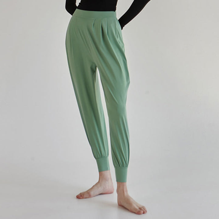 Buddha Stones Casual Plain High Waist Quick Drying Women's Leica Pants With Pockets - image 34
