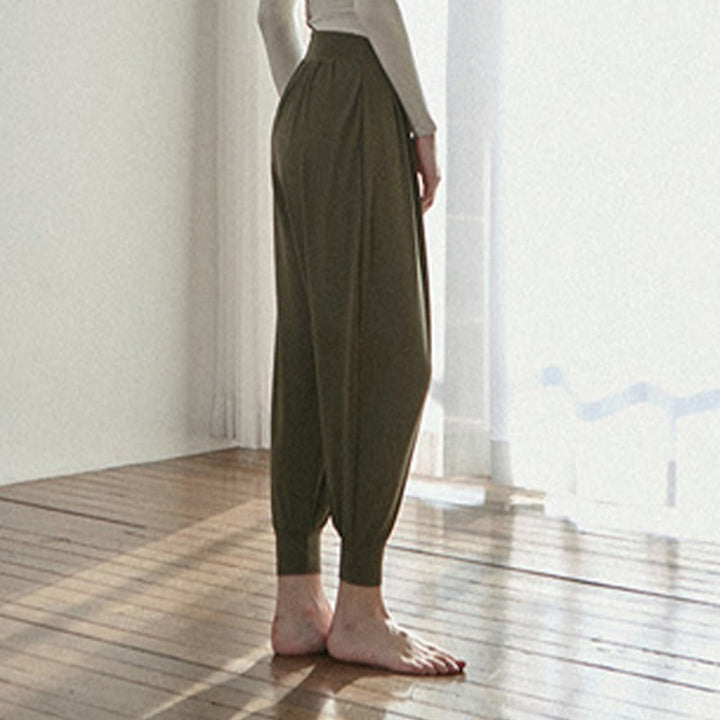 Buddha Stones Casual Plain High Waist Quick Drying Women's Leica Pants With Pockets - image 5