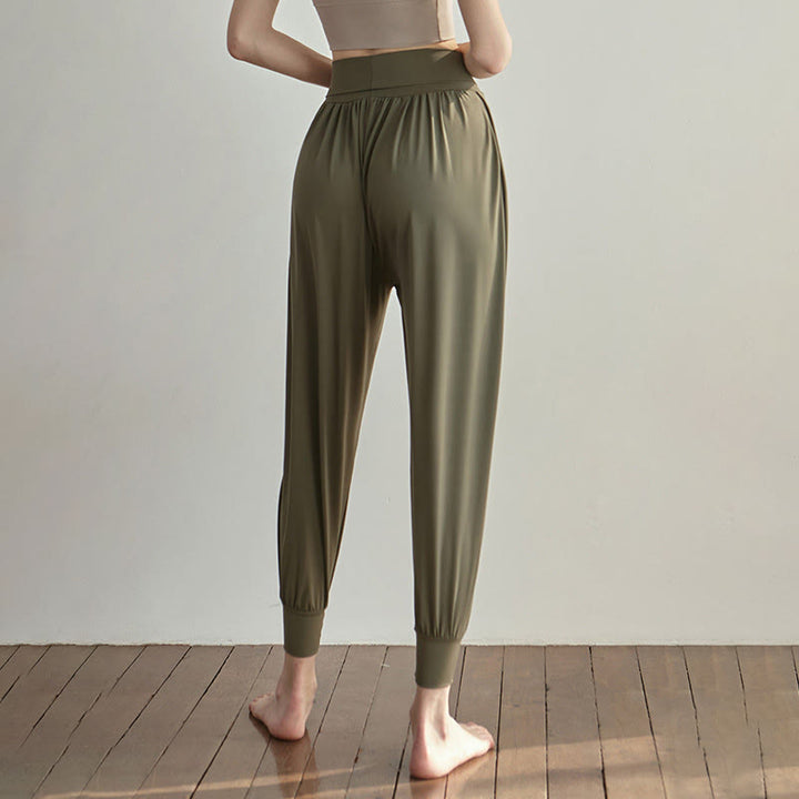 Buddha Stones Casual Plain High Waist Quick Drying Women's Leica Pants With Pockets - image 6