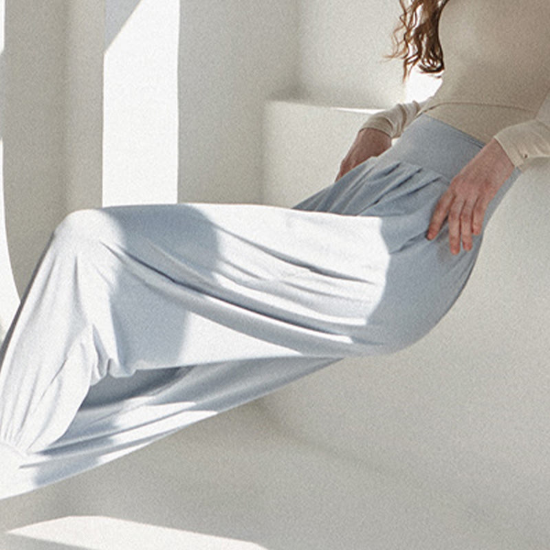 Buddha Stones Casual Plain High Waist Quick Drying Women's Leica Pants With Pockets - image 12