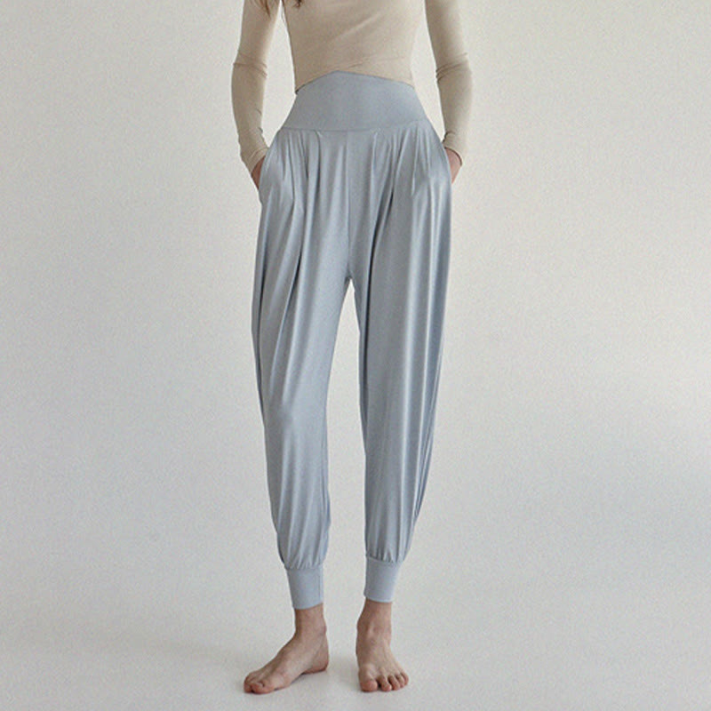 Buddha Stones Casual Plain High Waist Quick Drying Women's Leica Pants With Pockets - image 13