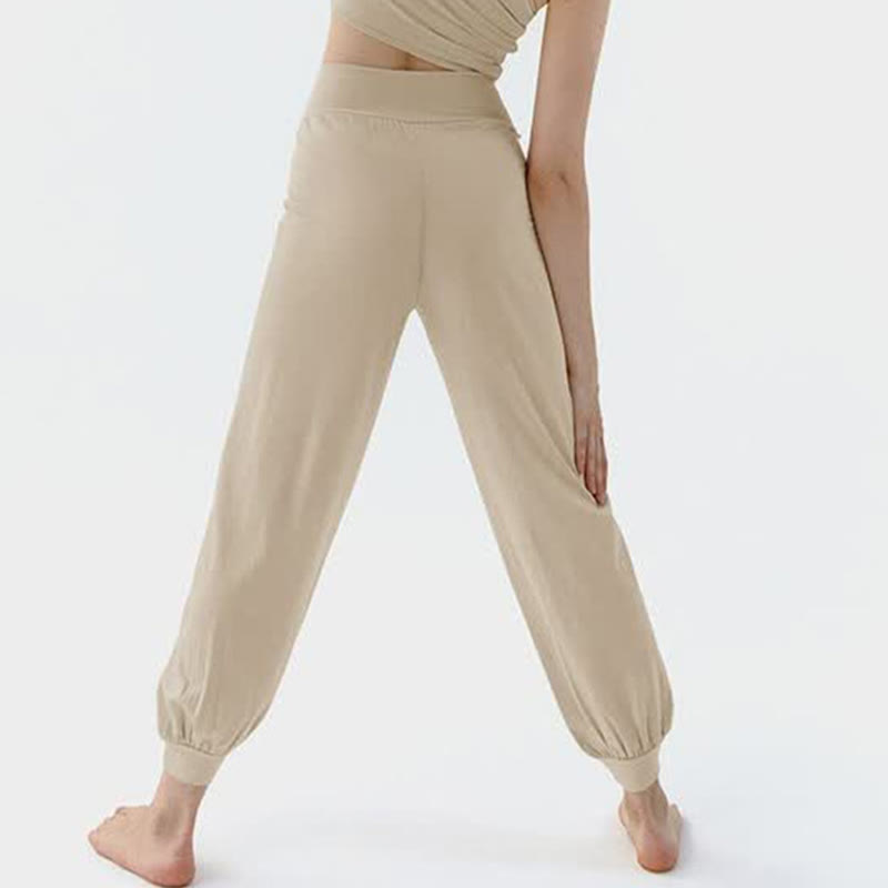 Buddha Stones Casual Plain High Waist Quick Drying Women's Leica Pants - image 9