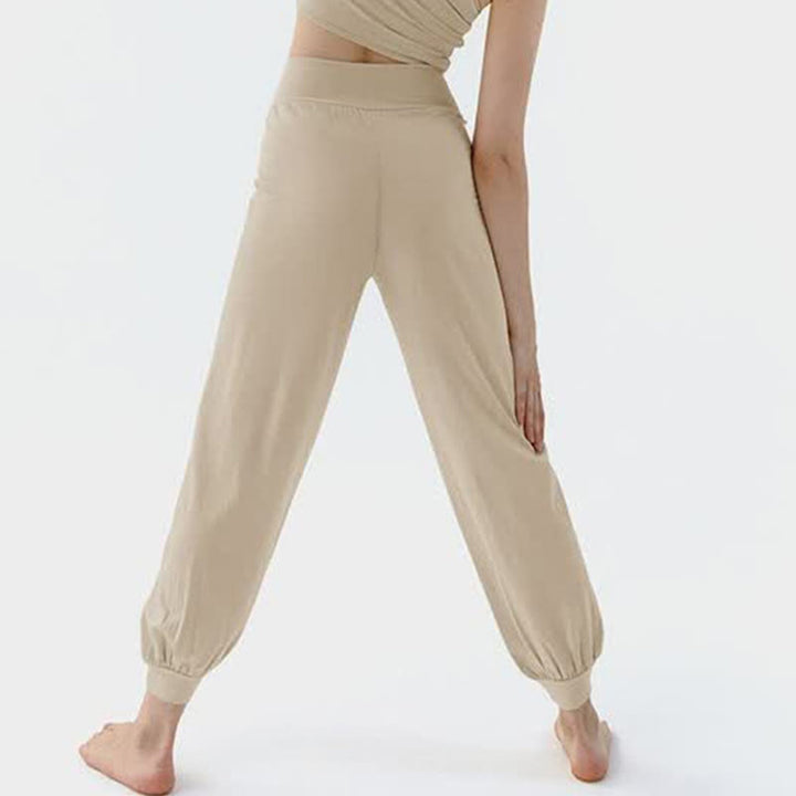 Buddha Stones Casual Plain High Waist Quick Drying Women's Leica Pants - image 9