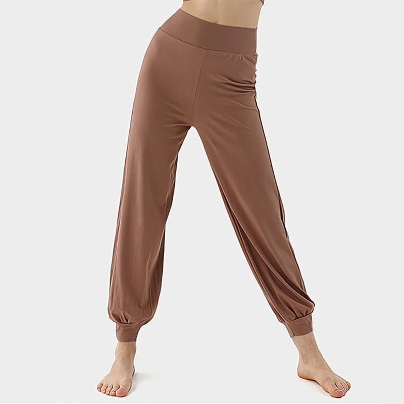 Buddha Stones Casual Plain High Waist Quick Drying Women's Leica Pants - Peru - US4，UK/AU8，EU36 (L) - image 0