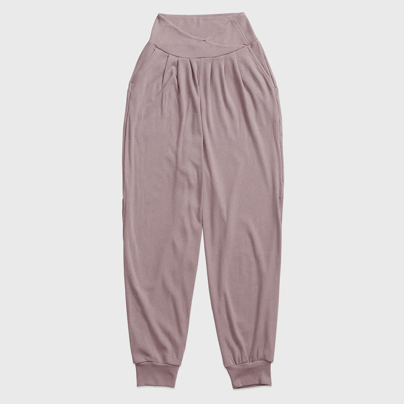 Buddha Stones Casual Plain Threaded Slit Hem Women's Spandex Pants With Pockets - image 2