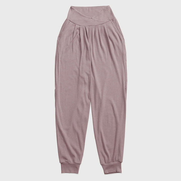 Buddha Stones Casual Plain Threaded Slit Hem Women's Spandex Pants With Pockets - image 2