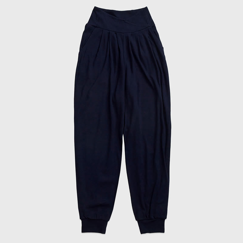 Buddha Stones Casual Plain Threaded Slit Hem Women's Spandex Pants With Pockets - MidnightBlue - US6，UK/AU10，EU38 (XL) - image 14