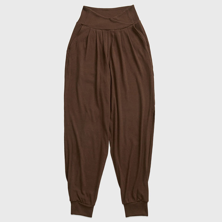 Buddha Stones Casual Plain Threaded Slit Hem Women's Spandex Pants With Pockets - SaddleBrown - US6，UK/AU10，EU38 (XL) - image 12