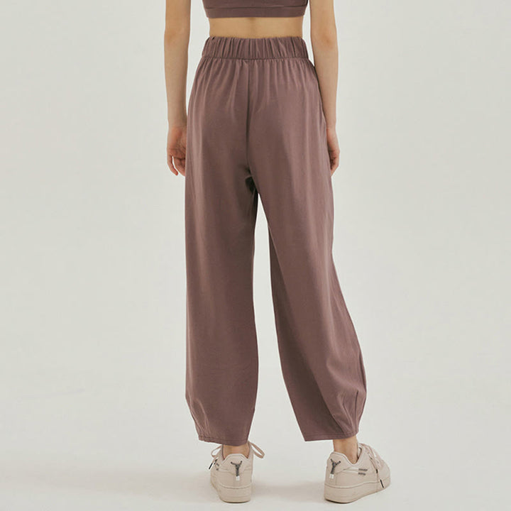 Buddha Stones Casual Plain Breathable Loose Women's Leica Harem Pants With Pockets - image 22