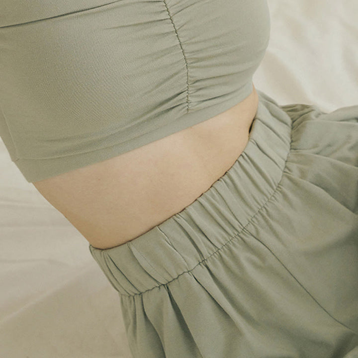 Buddha Stones Casual Plain Breathable Loose Women's Leica Harem Pants With Pockets - image 17