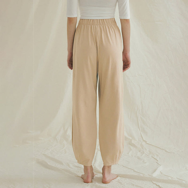 Buddha Stones Casual Plain Breathable Loose Women's Leica Harem Pants With Pockets - image 1