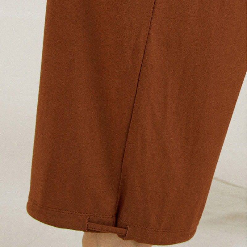 Buddha Stones Casual Plain High Waist Loose Fit Women's Leica Wide Leg Pants - image 9