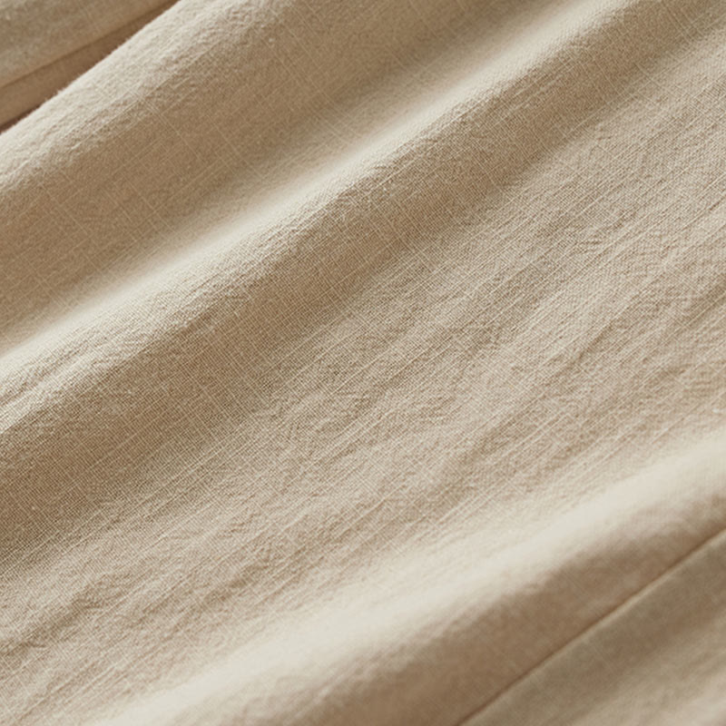 Buddha Stones Casual Plain Loose Straight Leg Women's Ramie Cotton Wide Leg Pants With Pockets - image 27