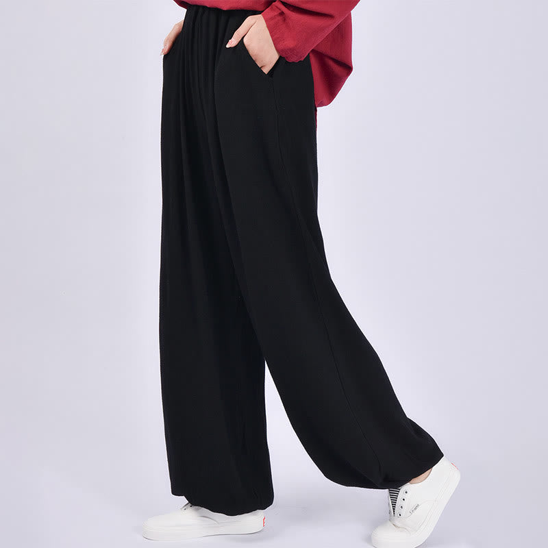 Buddha Stones Casual Plain Loose Women's Linen Pants With Pockets - image 13