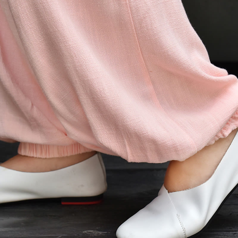 Buddha Stones Casual Plain Loose Women's Linen Pants With Pockets - image 31