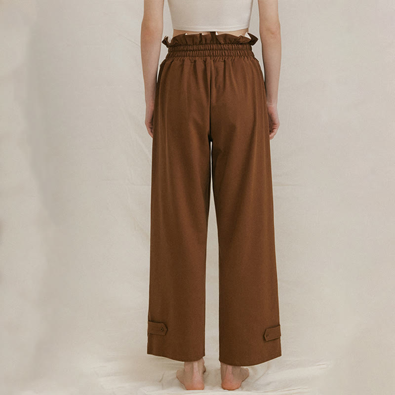 Buddha Stones Casual Buckle Loose Women's Spandex Pants With Pockets - image 2
