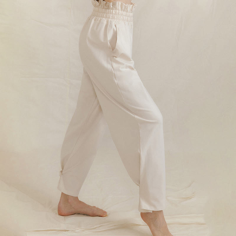 Buddha Stones Casual Buckle Loose Women's Spandex Pants With Pockets - image 20