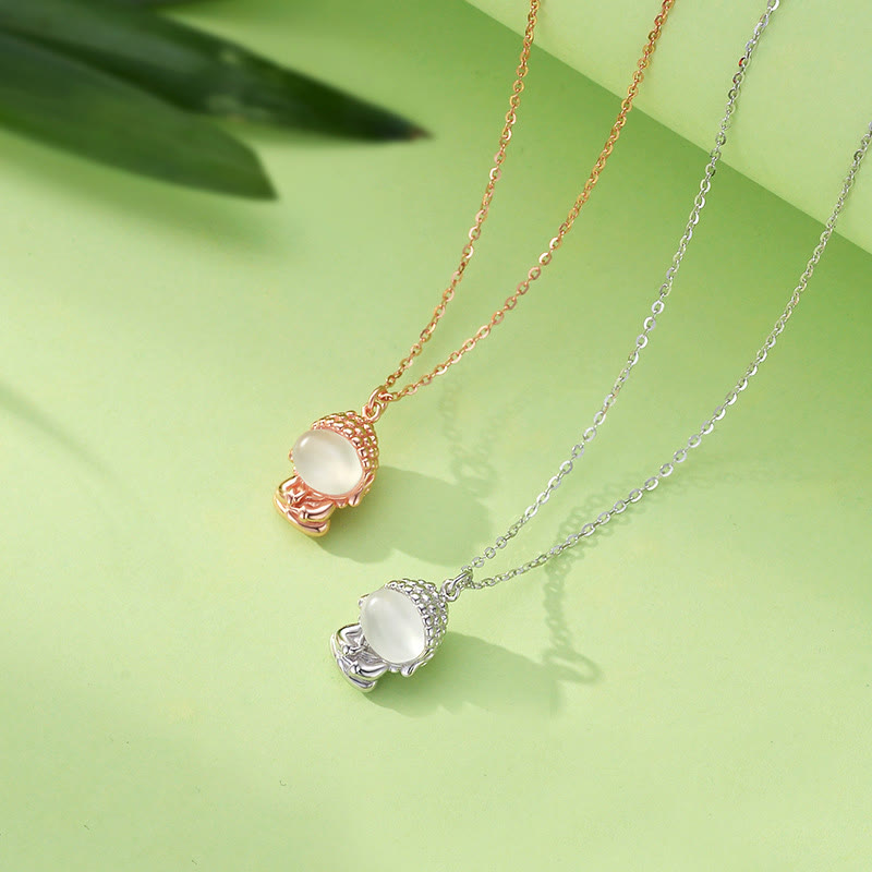 Buddha Stones 925 Sterling Silver Chalcedony Formless Buddha Positive Necklace Pendant - image 2