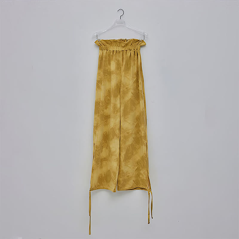 Buddha Stones Casual Trouser Leg Ties Ink Printing Women's Spandex Pants - image 12