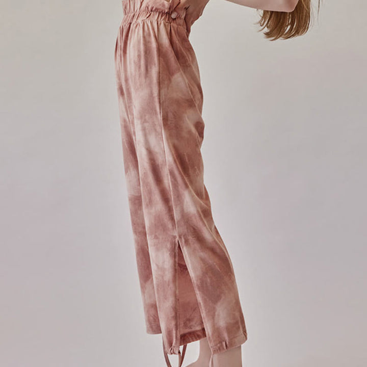 Buddha Stones Casual Trouser Leg Ties Ink Printing Women's Spandex Pants - image 3