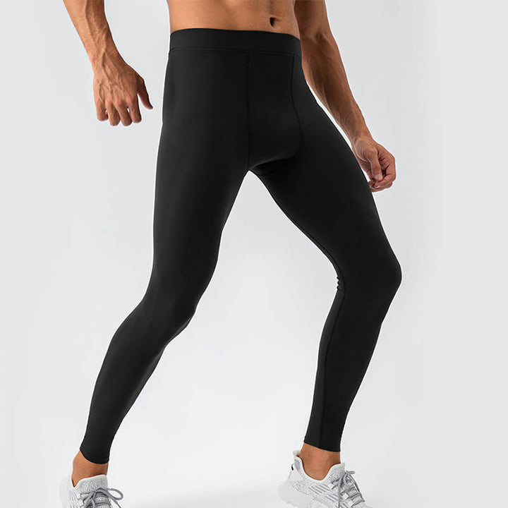 Buddha Stones Plain High Waist Elastic Breathable Sports Men's Leggings Pants - Black - US/UK/AU44，EU54 (2XL) - image 0