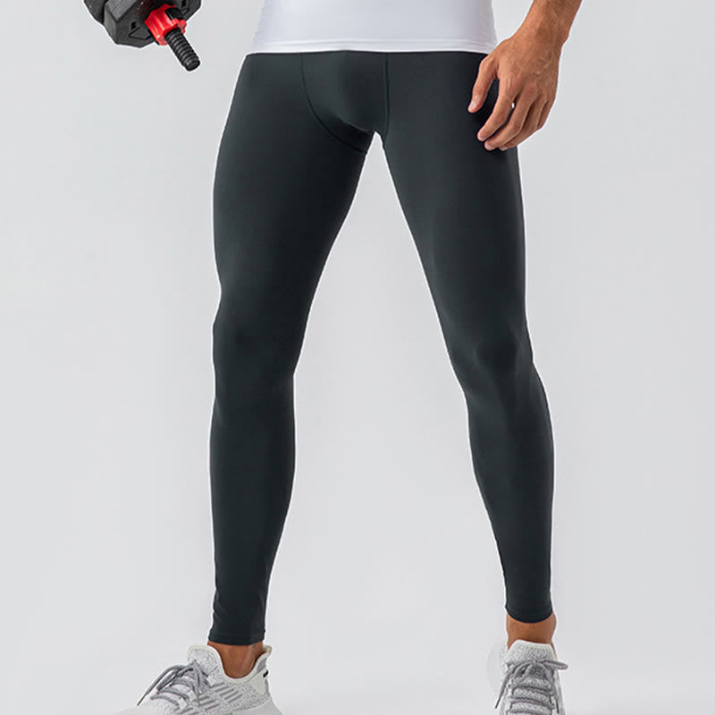 Buddha Stones Plain High Waist Elastic Breathable Sports Men's Leggings Pants - image 22