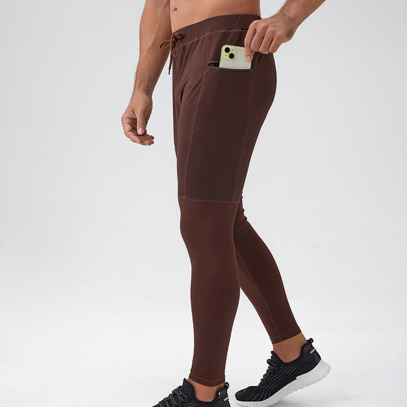Buddha Stones High Waist Quick Dry Breathable Fitness Men's Leggings Pants With Zipper Pocket - image 1