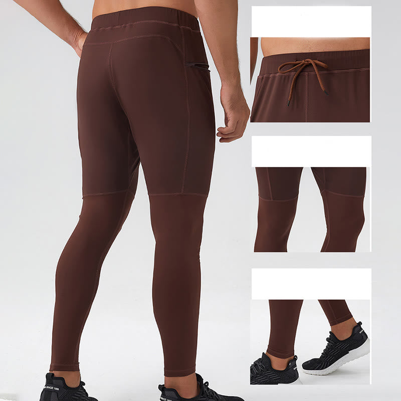 Buddha Stones High Waist Quick Dry Breathable Fitness Men's Leggings Pants With Zipper Pocket - image 5